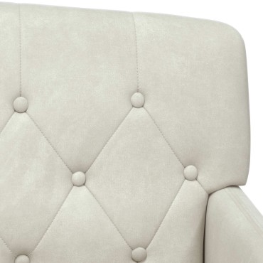 vidaXL Love seat με κουμπιά Κρεμ 111x65x79cm Βελούδο