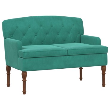 vidaXL Love seat με κουμπιά Τιρκουάζ 111x65x79cm Βελούδο