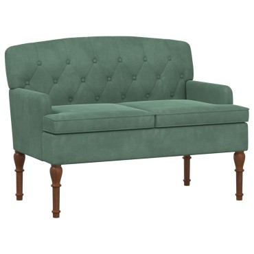 vidaXL Love seat με κουμπιά Θαλασσί 111x65x79cm Βελούδο