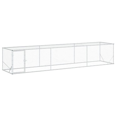 vidaXL Κουτί Κοτόπουλου Ασημί 500 x 100 x 100 cm Γαλβανισμένος Χάλυβας