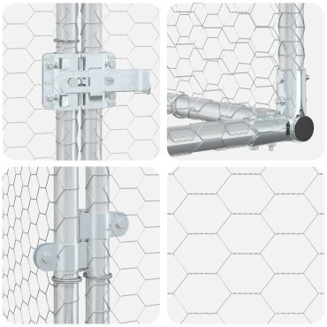 vidaXL Κουτί Κοτόπουλου Ασημί 500 x 100 x 100 cm Γαλβανισμένος Χάλυβας