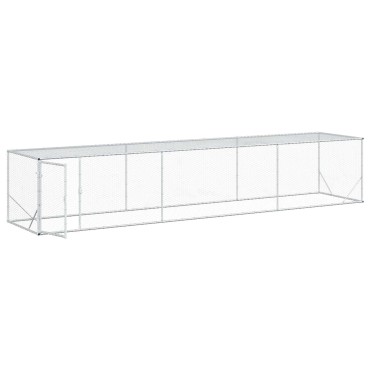vidaXL Κουτί Κοτόπουλου Ασημί 500 x 100 x 100 cm Γαλβανισμένος Χάλυβας