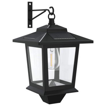 vidaXL Φωτιστικό Τοίχου with LED Bulb 2 τμχ. Μαύρο 19 x 14 x 25 εκ