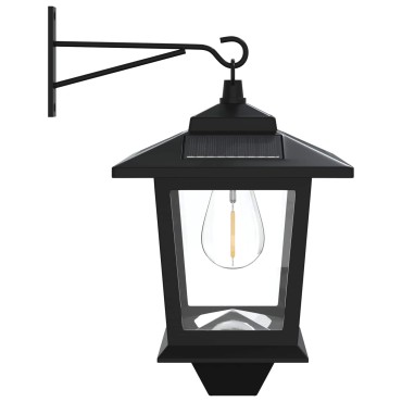 vidaXL Φωτιστικό Τοίχου with LED Bulb 2 τμχ. Μαύρο 19 x 14 x 25 εκ