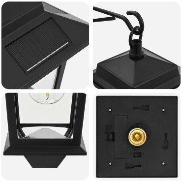 vidaXL Φωτιστικό Τοίχου with LED Bulb 2 τμχ. Μαύρο 19 x 14 x 25 εκ