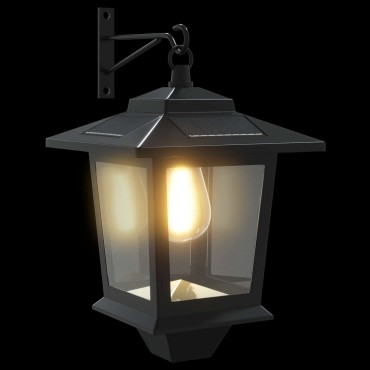 vidaXL Φωτιστικό Τοίχου with LED Bulb 2 τμχ. Μαύρο 19 x 14 x 25 εκ