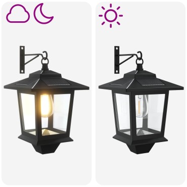 vidaXL Φωτιστικό Τοίχου with LED Bulb 2 τμχ. Μαύρο 19 x 14 x 25 εκ