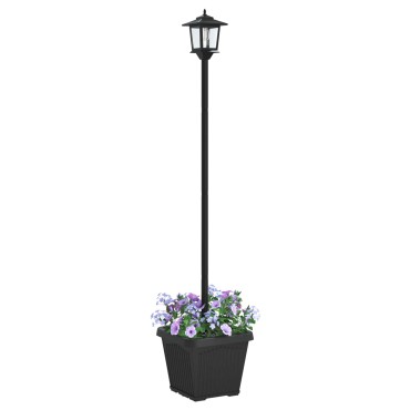 vidaXL Φωτιστικό Στήλης με Γλάστρα Μαύρο 32 x 32 x 158 εκ.