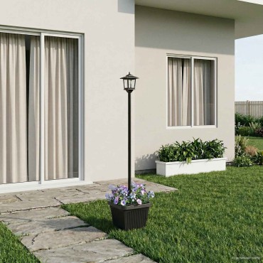 vidaXL Φωτιστικό Στήλης με Γλάστρα Μαύρο 32 x 32 x 158 εκ.