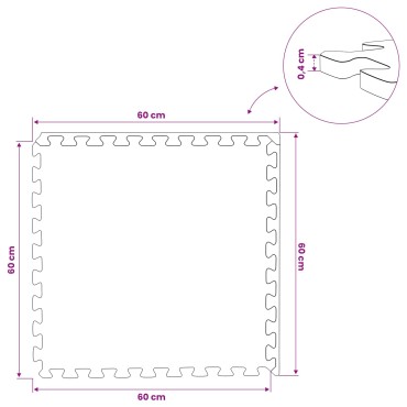 vidaXL Χαλάκι για Πισίνα 24 τμχ. Γκρι 8,64 m² Φελιζόλ EVA