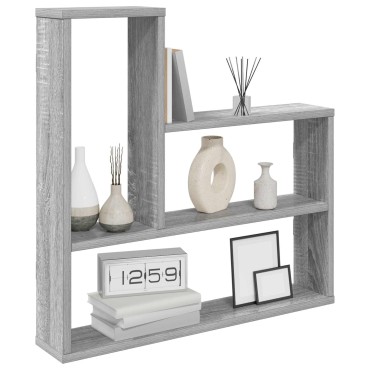 vidaXL Ράφι Τοίχου Γκρι Sonoma 60x11x60cm Επεξεργασμένο Ξύλο 1 τεμ.