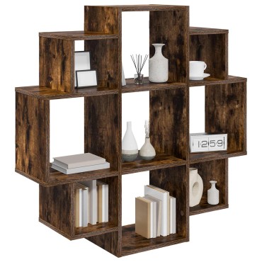 vidaXL Ράφι Τοίχου Καπνισμένο Ξύλο Δρυός 90x25x90cm 1 τεμ.