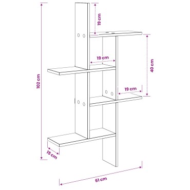 vidaXL Ράφι Τοίχου Καπνισμένο Ξύλο Δρυός 61x15x102 εκ 1 τεμ.