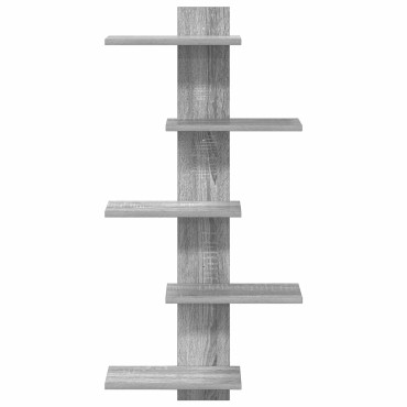 vidaXL Ράφι Τοίχου Γκρι Sonoma 48,5x15x101cm Επεξεργασμένο Ξύλο 1 τεμ.