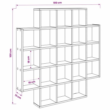 vidaXL Ράφι Τοίχου Μαύρη Δρυς 100x13x100cm Επεξεργασμένο Ξύλο 1 τεμ.