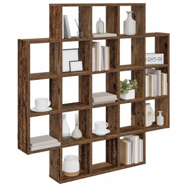 vidaXL Ράφι Τοίχου Παλαιωμένο ξύλο 100x13x100 εκ 1 τεμ.