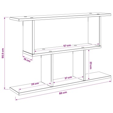 vidaXL Ράφι Τοίχου Καπνισμένο Ξύλο Δρυός 80x15x50,5 εκ 1 τεμ.