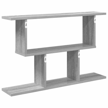 vidaXL Ράφι Τοίχου Γκρι Sonoma 80x15x50,5cm Επεξεργασμένο Ξύλο 1 τεμ.