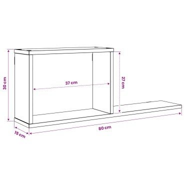vidaXL Κρεμαστά ράφια Καπνισμένο Ξύλο Δρυός 80x15x30 εκ