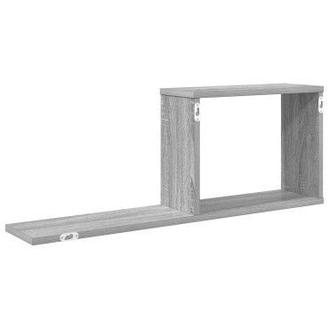 vidaXL Κρεμαστά ράφια 2 τεμ. Γκρι Sonoma 80x15x30 εκ