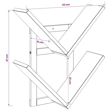 vidaXL Ράφι Τοίχου 2 τεμ. Καπνισμένο Ξύλο Δρυός 43x15x47 εκ