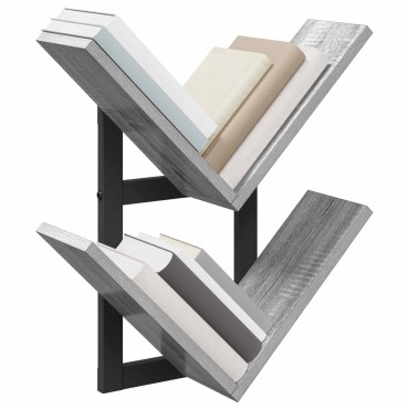 vidaXL Ράφι Τοίχου 2 τεμ. Γκρι Sonoma 43x15x47 εκ