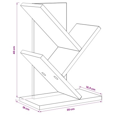 vidaXL Ράφι Δέντρων 3-Επιπέδων 30x18x40cm Επεξεργασμένο Ξύλο 1 τεμ.