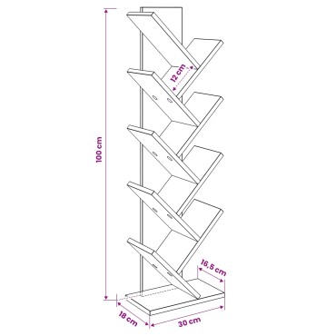 vidaXL Ράφι Δέντρων 6-Επιπέδων 30x18x100cm Επεξεργασμένο Ξύλο 1 τεμ.