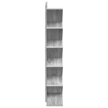 vidaXL Βιβλιοθήκη Δέντρου 6-Επίπεδων 30x18x100cm Γκρι Sonoma 1 τεμ.