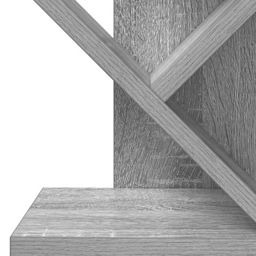 vidaXL Βιβλιοθήκη Δέντρου 6-Επίπεδων 30x18x100cm Γκρι Sonoma 1 τεμ.