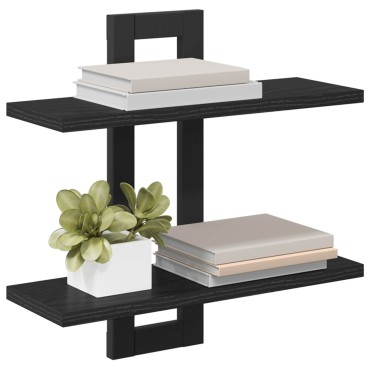 vidaXL Κρεμαστά ράφια Μαύρη Δρυς 40x15x40cm Επεξεργασμένο Ξύλο