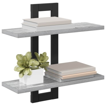 vidaXL Κρεμαστά ράφια Γκρι Sonoma 40x15x40cm Επεξεργασμένο Ξύλο