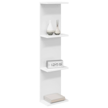 vidaXL Ράφι Τοίχου 2 τεμ. Λευκό 22x15x100cm Επεξεργασμένο Ξύλο