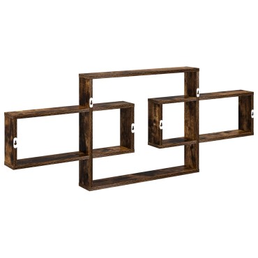 vidaXL Ράφι Τοίχου Καπνισμένο Ξύλο Δρυός 130x10x50cm 1 τεμ.