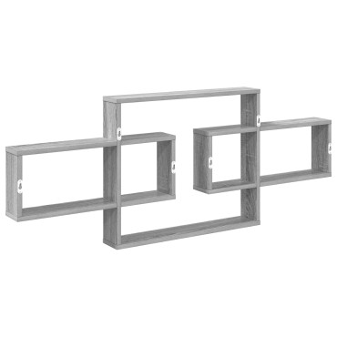 vidaXL Ράφι Τοίχου Γκρι Sonoma 130x10x50cm Επεξεργασμένο Ξύλο 1 τεμ.