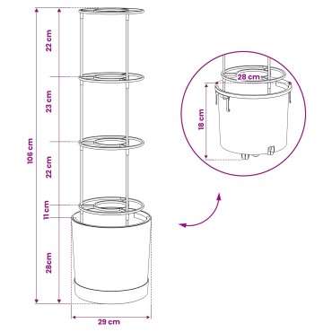 vidaXL Φυτωριούχος Ντομάτας Naturo ECO Ø 29 x 106 εκ. WPC