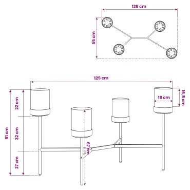 vidaXL Βάση Λουλουδιών Λευκό 125 x 55 x 81 εκ