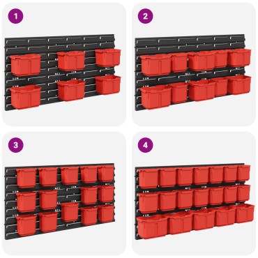 vidaXL Δοχείο Ράχη Μαύρο και Κόκκινο 77,5 x 2 x 39 εκ. PP