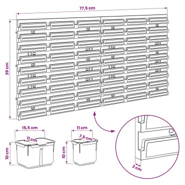 vidaXL Δοχείο Ράχη Μαύρο και Κόκκινο 77,5 x 2 x 39 εκ. PP