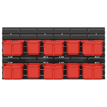 vidaXL Δοχείο Ράχη Μαύρο και Κόκκινο 77,5 x 2 x 39 εκ. PP