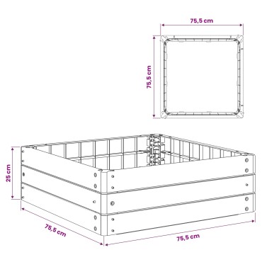 vidaXL Ανεβασμένο Κρεβάτι Μαύρο 75,5 x 75,5 x 25 εκ PP