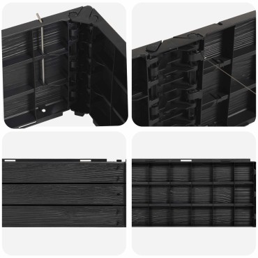 vidaXL Ανεβασμένο Κρεβάτι Μαύρο 151 x 75,5 x 25 εκ. PP