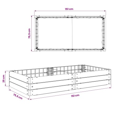vidaXL Ανεβασμένο Κρεβάτι Μαύρο 151 x 75,5 x 25 εκ. PP