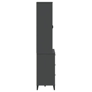 vidaXL Ντουλάπι Ψηλό VIKEN Ανθρακί Γκρι 80x40x190cm Μασίφ Ξύλο Πεύκου 1 τεμ.