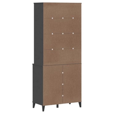 vidaXL Ντουλάπι Ψηλό VIKEN Ανθρακί Γκρι 80x40x190cm Μασίφ Ξύλο Πεύκου 1 τεμ.