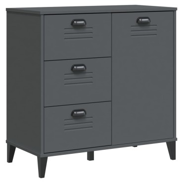 vidaXL Ντουλάπι Ψηλό VIKEN Ανθρακί Γκρι 80x40x190cm Μασίφ Ξύλο Πεύκου 1 τεμ.