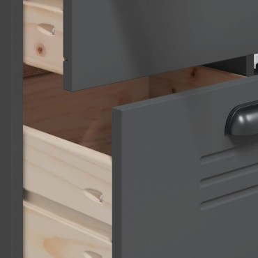 vidaXL Ντουλάπι Ψηλό VIKEN Ανθρακί Γκρι 80x40x190cm Μασίφ Ξύλο Πεύκου 1 τεμ.