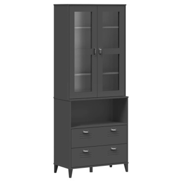 vidaXL Ντουλάπι Ψηλό VIKEN Ανθρακί Γκρι 80x40x200cm Μασίφ Ξύλο Πεύκου 1 τεμ.