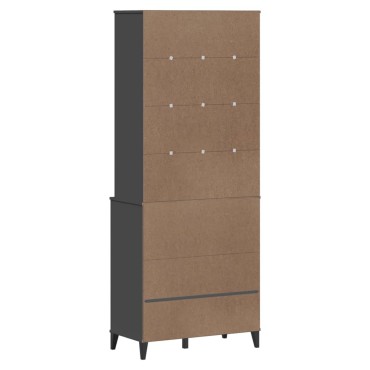vidaXL Ντουλάπι Ψηλό VIKEN Ανθρακί Γκρι 80x40x200cm Μασίφ Ξύλο Πεύκου 1 τεμ.