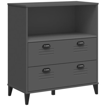 vidaXL Ντουλάπι Ψηλό VIKEN Ανθρακί Γκρι 80x40x200cm Μασίφ Ξύλο Πεύκου 1 τεμ.